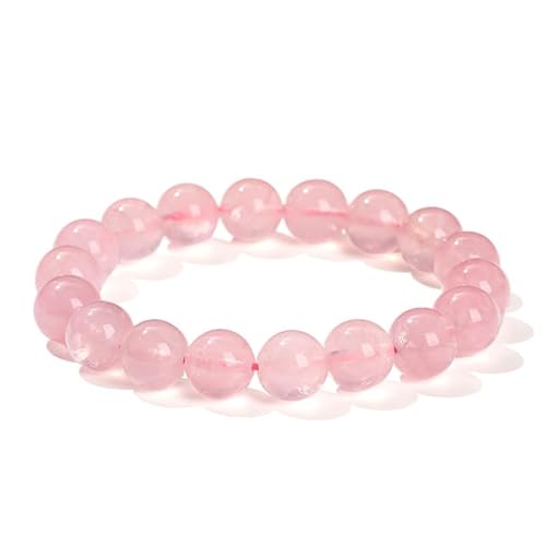 Handgefertigtes Stretch-Armband aus Edelsteinen, 8 mm, runde Perlen, 17,8 cm, Unisex (3A natürlicher Eispulverkristall) von generic