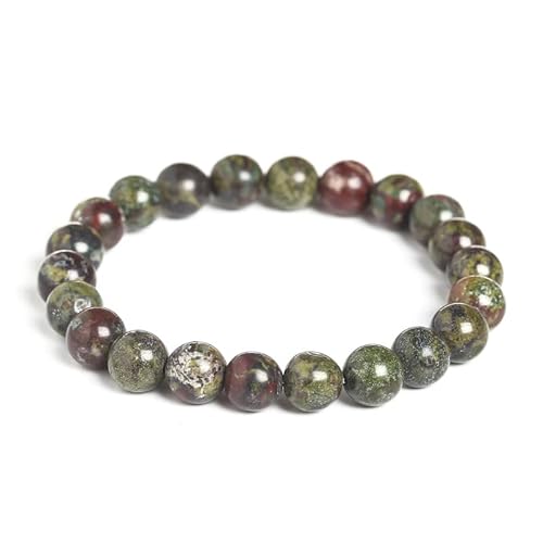 Handgefertigtes Stretch-Armband aus Edelsteinen, 8 mm, runde Perlen, 17,8 cm, Unisex (natürlicher Drachenblutstein) von generic