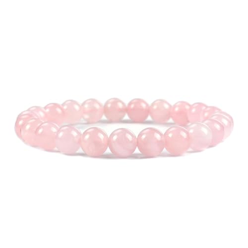Handgefertigtes Stretch-Armband aus Edelsteinen, 8 mm, runde Perlen, 17,8 cm, Unisex (natürlicher Pulverkristall) von generic