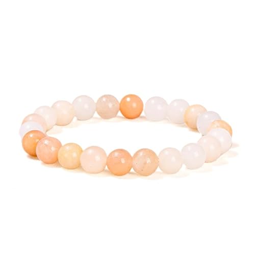 Handgefertigtes Stretch-Armband aus Edelsteinen, 8 mm, runde Perlen, 17,8 cm, Unisex (natürliches Eis-Permeat-Dongling) von generic