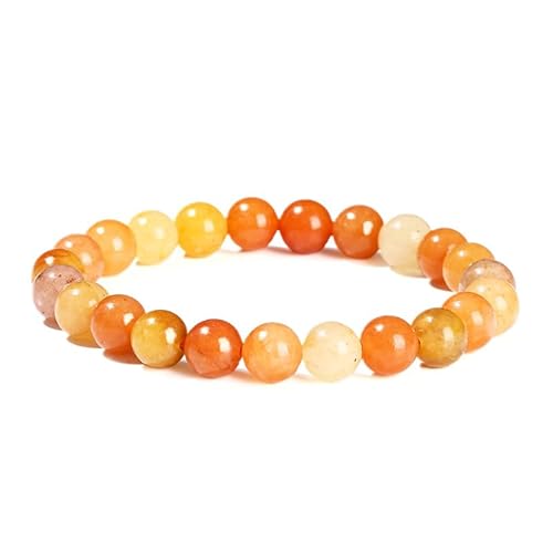Handgefertigtes Stretch-Armband aus Edelsteinen, 8 mm, runde Perlen, 17,8 cm, Unisex (natürliches rotes Dongling) von generic