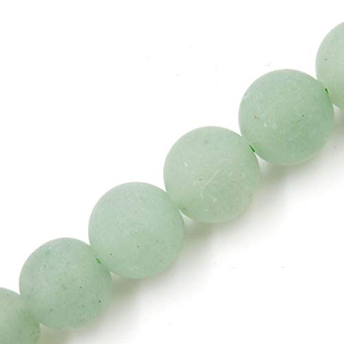 Matte Perlen aus natürlichen Edelsteinen zur Schmuckherstellung, Verkauf pro Beutel, 5 Stränge im Inneren (matter grüner Aventurin, 8 mm) von generic