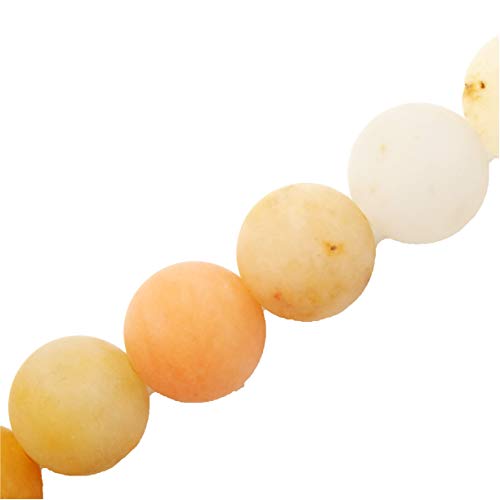 Matte Perlen aus natürlichen Edelsteinen zur Schmuckherstellung, Verkauf pro Beutel, 5 Stränge im Inneren (matter orangefarbener Aventurin, 8 mm) von generic