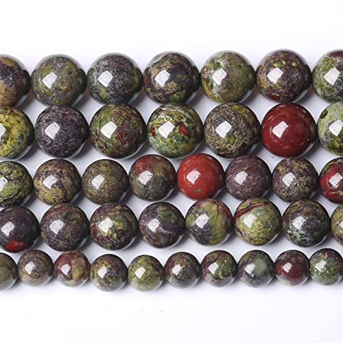 Natürliche Drachenblut-Jaspis-Perlen, rund, lose, Energie-Heilstein-Perlen für die Schmuckherstellung, DIY-Armband, 10 mm, 38 Stück, 38,1 cm von generic
