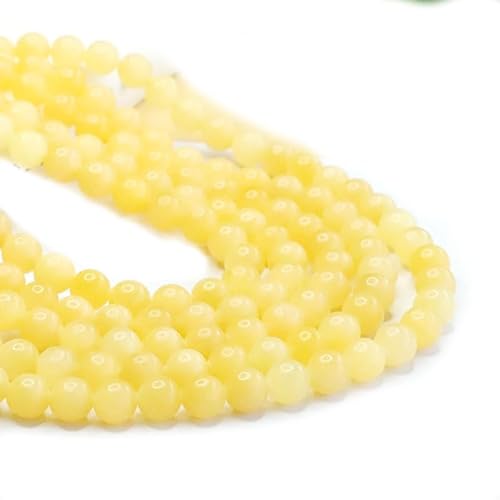 Natürliche Edelsteinperlen zur Schmuckherstellung, Verkauf pro Beutel, 5 Stränge im Inneren, Honigjade, 8 mm von generic