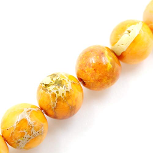 Natürliche Edelsteinperlen zur Schmuckherstellung, Verkauf pro Beutel, 5 Stränge im Inneren, Orange Imperial Jasper 10 mm von generic