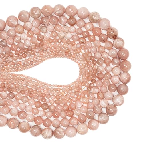 Natürliche Edelsteinperlen zur Schmuckherstellung, Verkauf pro Beutel, 5 Stränge im Inneren, Sonnenstein, 8 mm von generic