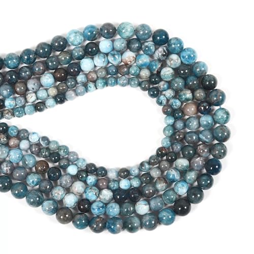 Natürliche Edelsteinperlen zur Schmuckherstellung, Verkauf pro Beutel, 5 Stränge im Inneren, blauer Apatit, 6 mm von generic