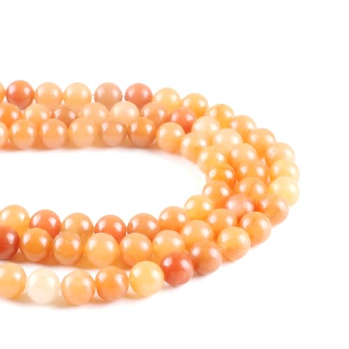 Natürliche Edelsteinperlen zur Schmuckherstellung, Verkauf pro Beutel, 5 Stränge im Inneren, orangefarbener Aventurin, 10 mm von generic