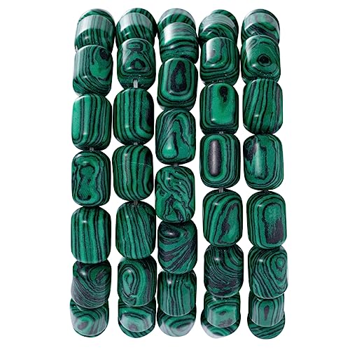 Natürliche Malachit-Zylinder-Röhrenperlen, 10 x 14 mm, 38 cm/Strang, lose Halbedelsteinperlen zur Herstellung von Armbändern und Halsketten von generic