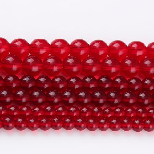 Natürliche blutrote Glasperlen, Edelstein, rund, Kristallenergie, echte Jadesteinperlen zur Herstellung von DIY-Schmuck (Armband/Halskette), 1 Strang, 39,4 cm, 38 Stück, 10 mm von generic