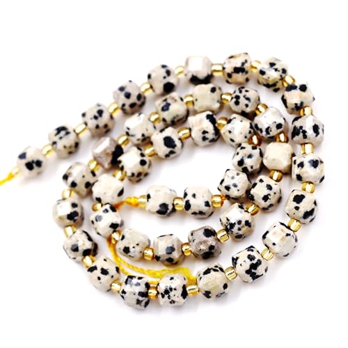 Natürliche facettierte Steinperlen zur Schmuckherstellung, verkauft pro Beutel, 5 Stränge im Würfel, Dalmatiner, 6 mm Natürliche facettierte Steinperlen zur Schmuckherstellung, verkauft pro Beutel, 5 Stränge im Würfel, Dalmatiner, 6 mm von generic