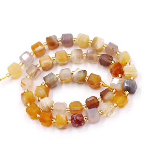 Natürliche facettierte Steinperlen zur Schmuckherstellung, verkauft pro Beutel, 5 Stränge im Würfel, gelber Achat, 8 mm Natürliche facettierte Steinperlen zur Schmuckherstellung, verkauft pro Beutel, 5 Stränge im Würfel, gelber Achat, 8 mm von generic
