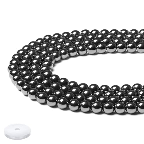 Natürliche schwarze Hämatitperlen, 100 Stück, 8 mm, Kristallperlen, runder Stein, lose, glatte Perlen zum Selbermachen, für die Herstellung von Armbändern, Halsketten und Ohrringen Natürliche schwarze Hämatitperlen, 100 Stück, 8 mm, Kristallperlen, runder Stein, lose, glatte Perlen zum Selbermachen, für die Herstellung von Armbändern, Halsketten und Ohrringen von generic