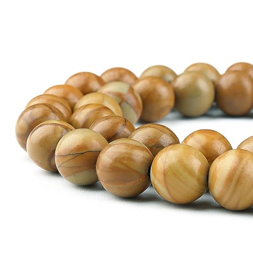 Natürliche schwarze Hämatitperlen zur Schmuckherstellung – Silberstein-Edelsteinperlen für Armbänder, 8 mm Kristall, rund, lose (44–47 Stück, Hämatit) von generic