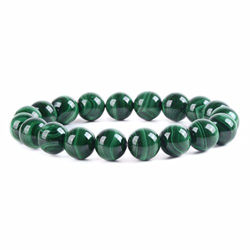Natürlicher Edelstein, 10 mm, runde Perlen, Stretch-Armband, 17,8 cm, Unisex von generic