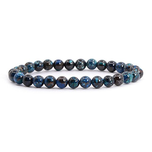 Natürlicher Edelstein 6mm Runde Perlen Stretch-Armband 6,5 Zoll Unisex von generic