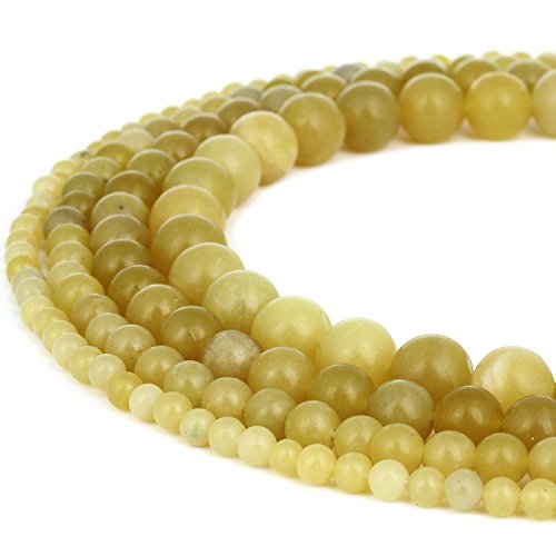 Natürlicher Zitronen-Jade-Edelstein, runde, lose Perlen, gelb, für die Herstellung von DIY-Schmuck, 1 Strang – 10 mm Natürlicher Zitronen-Jade-Edelstein, runde, lose Perlen, gelb, für die Herstellung von DIY-Schmuck, 1 Strang – 10 mm von generic