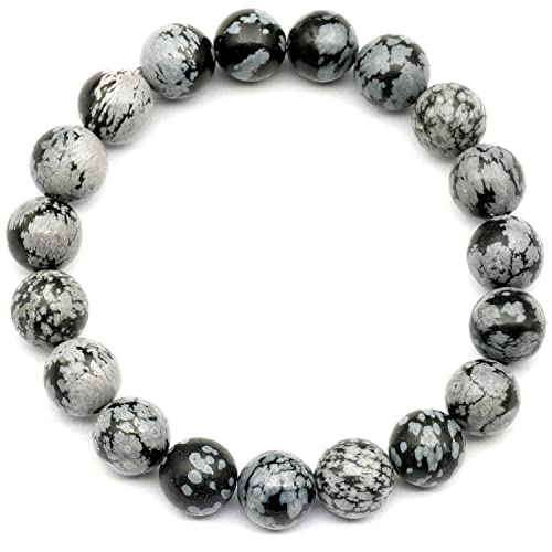 Natürliches Schneeflocken-Obsidian-Perlen-Dehnarmband, echter grauer Kristall, Steinbock, Edelstein elastisch, 9-mm-Perle, Modeschmuck, Heilung Natürliches Schneeflocken-Obsidian-Perlen-Dehnarmband, echter grauer Kristall, Steinbock, Edelstein elastisch, 9-mm-Perle, Modeschmuck, Heilung von generic
