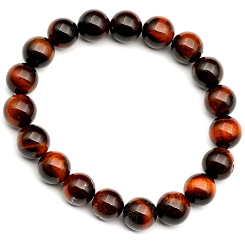 Natürliches rotes Tigerauge Perlen dehnbares Armband, echter roter Kristall, Steinbock, Edelstein elastisch, 8mm Perlen, Modeschmuck, Heilung von generic