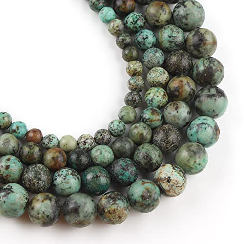 Naturstein, Opal, Granat, Agata, Amazonit, Jaspis, glatt, rund, lose Perlen – (Farbe: Afrikanisches Türkis/Artikeldurchmesser: 6 mm, 61 Stück) von generic
