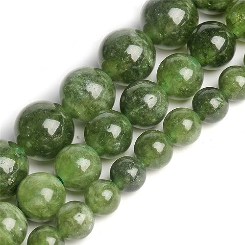 Naturstein-Bedas für die Schmuckherstellung, lose Abstandshalter, rund, DIY-Halskette, Armband, Kanada-Jade, 8 mm, 46 Stück von generic
