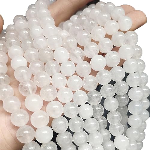 Naturstein-Bedas für die Schmuckherstellung, lose Abstandshalter, rund, DIY-Halskette, Armband, weißer Chalcedon, 4 mm, 91 Stück Naturstein-Bedas für die Schmuckherstellung, lose Abstandshalter, rund, DIY-Halskette, Armband, weißer Chalcedon, 4 mm, 91 Stück von generic
