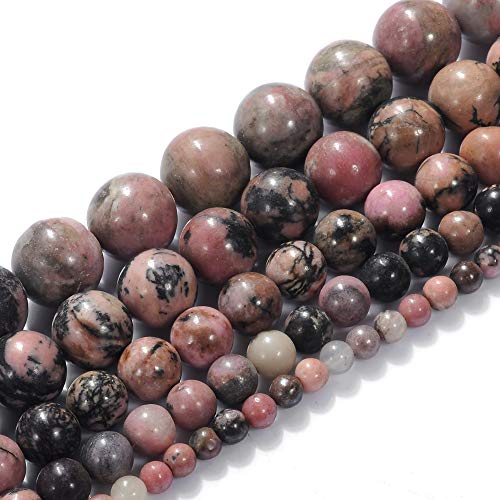 Natursteinperlen, 10 mm, Rhodonitperlen, Edelstein, runde lose Perlen, Kristall-Energiestein, Heilkraft für die Schmuckherstellung, DIY, 1 Strang, 38,1 cm Natursteinperlen, 10 mm, Rhodonitperlen, Edelstein, runde lose Perlen, Kristall-Energiestein, Heilkraft für die Schmuckherstellung, DIY, 1 Strang, 38,1 cm von generic