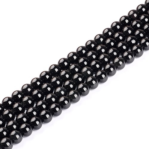 Natursteinperlen, 16 mm, Obsidian-Edelstein, runde lose Perlen, Kristall-Energiestein, Heilkraft für die Schmuckherstellung, DIY, 1 Strang, 38,1 cm von generic
