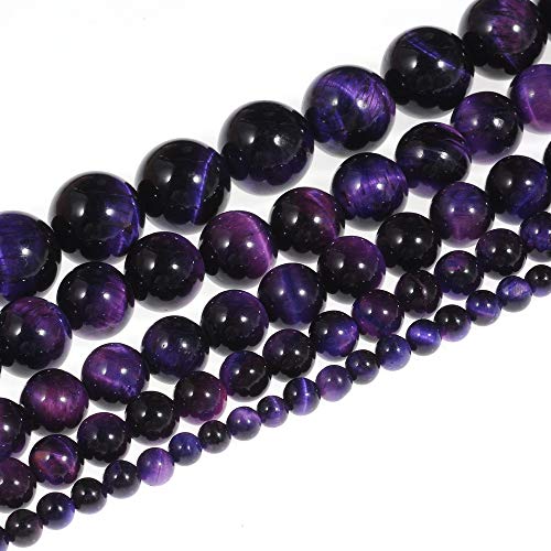 Natursteinperlen, 8 mm, violetter Tigerauge-Edelstein, runde lose Perlen, Kristallenergie für die Schmuckherstellung, DIY, 1 Strang, 38,1 cm Natursteinperlen, 8 mm, violetter Tigerauge-Edelstein, runde lose Perlen, Kristallenergie für die Schmuckherstellung, DIY, 1 Strang, 38,1 cm von generic