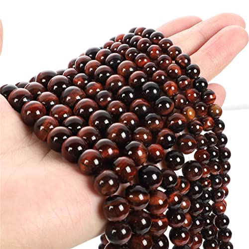 Natursteinperlen, bunte Tigerauge-Achate, runde, lose Abstandsperlen für die Schmuckherstellung, DIY-Armband, Rot AA, 10 mm, 36–38 Stück Natursteinperlen, bunte Tigerauge-Achate, runde, lose Abstandsperlen für die Schmuckherstellung, DIY-Armband, Rot AA, 10 mm, 36–38 Stück von generic