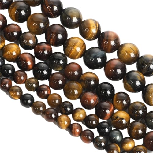 Natursteinperlen, lose Abstandsperlen zur Herstellung von Armbändern, Schmuck, DIY-Zubehör, Auswahlgröße 4/6/8/10/12 mm, E 10 mm, ca. 38 Stück von generic