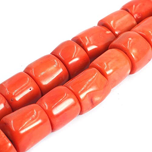 Orangefarbene Koralle, Halbedelstein, unregelmäßige Säule, 15–20 mm, lose Perlen zur Schmuckherstellung, 38,1 cm, gefärbte Farbe von generic
