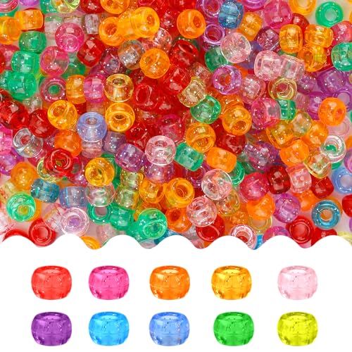 Pony-Perlen, 4000 Stück, für Armbänder, Haare, Schmuckherstellung, Basteln – Kunststoffperlen für Kinder, Haarzöpfe für Mädchen, Kandi-Schmuck (braunes Farbschema) von generic