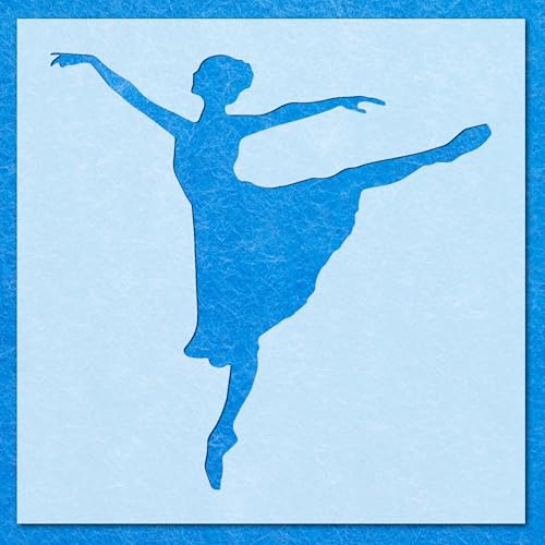 Schablone Ballerina, Arabeske, Ballett, tanzende Tänzerin, Wandkunst, Handwerk, Airbrush von generic