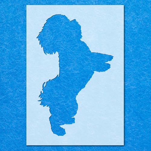 Schablone Bichon Frisé, stehend, Mylar, Wandkunst, Heimdekoration, Kunst, Handwerk, Airbrush von generic