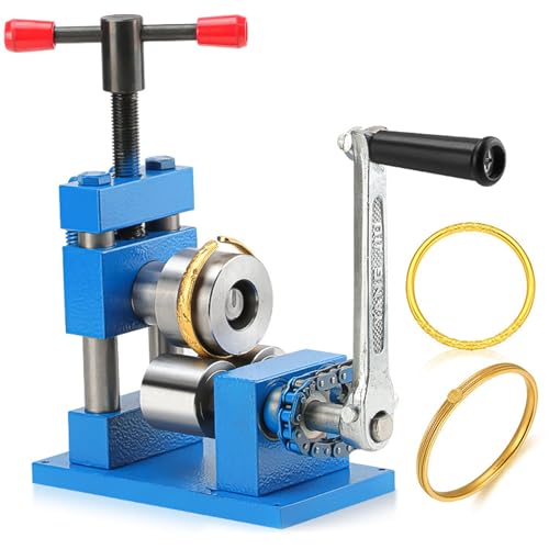 Schmuckrollmühle Maschine, 2 in 1 Hand Kurbelringarmband Biegemaschine, Dicke Einstellung/Abnehmbarer Griff, Schmuck DIY -Werkzeuge für Schmuckverarbeitungsgeschäfte Steel Channel Schmuckrollmühle Maschine, 2 in 1 Hand Kurbelringarmband Biegemaschine, Dicke Einstellung/Abnehmbarer Griff, Schmuck DIY -Werkzeuge für Schmuckverarbeitungsgeschäfte Steel Channel von generic