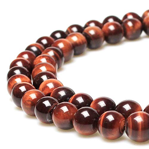 Seltene Sammlung natürlicher Perlen, roter Tigerauge, runde lose Perlen zur Schmuckherstellung, DIY-Armband-Halskette (10 mm) von generic