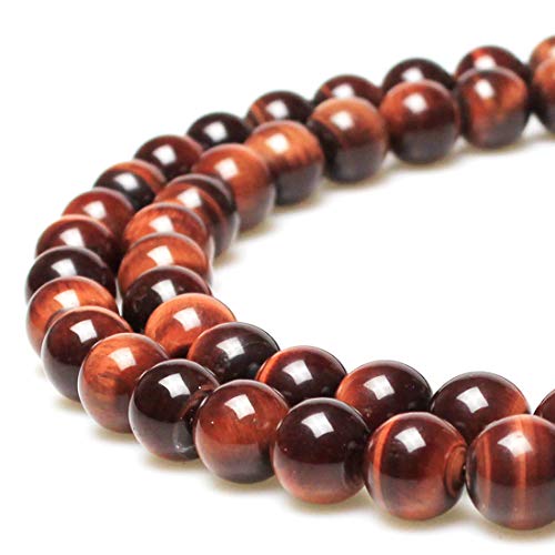 Seltene Sammlung natürlicher Perlen, roter Tigerauge, runde lose Perlen zur Schmuckherstellung, DIY-Armband-Halskette (8 mm) von generic