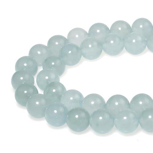 Steinperlen, 8 mm, 43 Stück, rund, graublau, Jade, lose Edelsteinperlen, Anhänger zur Schmuckherstellung, Armband, Halskette, Ohrring, Anhänger (434, mf) von generic