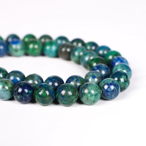 Steinperlen zur Schmuckherstellung, Verkauf pro Beutel, 5 Stränge im Inneren, Chrysokoll behandelt, 10 mm von generic