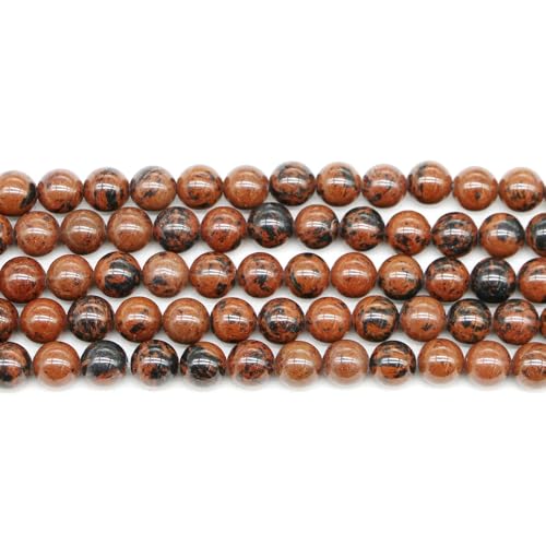 Steinperlen zur Schmuckherstellung, Verkauf pro Beutel, 5 Stränge im Inneren, Mahagoni-Obsidian, 10 mm von generic