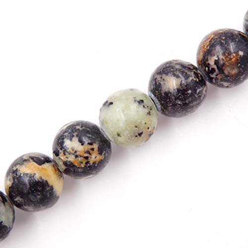 Steinperlen zur Schmuckherstellung, Verkauf pro Beutel, 5 Stränge im Inneren, Schwarz-Türkis, 6 mm von generic