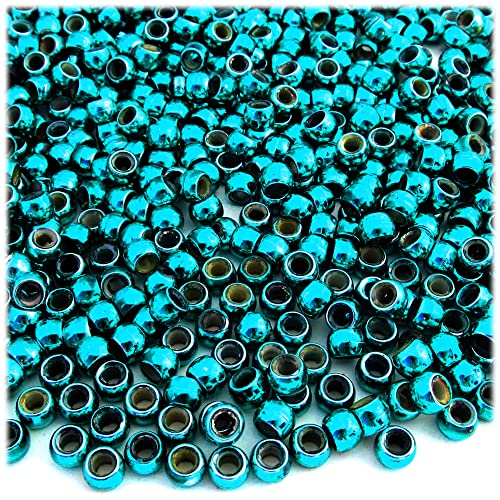 The Crafts Outlet 100 Stück Kunststoff-Perlen, rund, undurchsichtig, 9 x 6 mm, Perlmutt-Finish, Elfenbein von generic