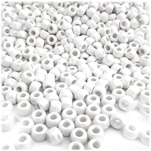 The Crafts Outlet 100 Stück Kunststoff-Perlen, rund, undurchsichtig, 9 x 6 mm, Perlmutt-Finish, Schwarz von generic