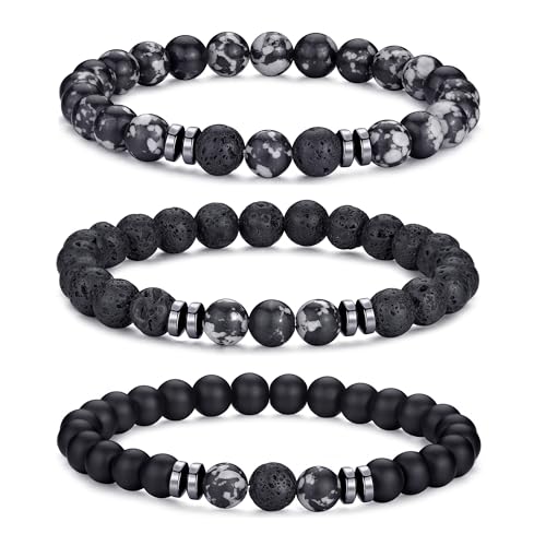 Tigerauge-Armband für Herren, 8 mm, Naturstein, dehnbar, verstellbar, schwarze Kristallperlen, Armband für Männer und Frauen, Geschenke Tigerauge-Armband für Herren, 8 mm, Naturstein, dehnbar, verstellbar, schwarze Kristallperlen, Armband für Männer und Frauen, Geschenke von generic