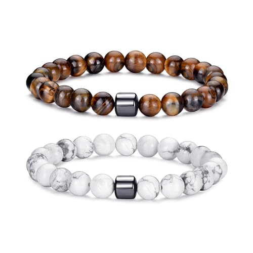 Tigerauge-Armband für Herren, 8 mm, Naturstein, dehnbar, verstellbar, schwarze Kristallperlen, Armband für Männer und Frauen, Geschenke Tigerauge-Armband für Herren, 8 mm, Naturstein, dehnbar, verstellbar, schwarze Kristallperlen, Armband für Männer und Frauen, Geschenke von generic