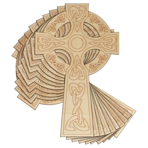 Traditionelles keltisches christliches Kreuz aus Holz (20 x 12,6 cm, ohne Loch), 10 Stück von generic