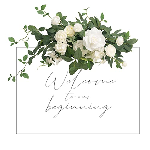 Weißes und salbeigrünes Blumengirlandenschild – Künstliche botanische Girlande für Hochzeiten, Wände, Staffeleien und Außendekoration. Weißes und salbeigrünes Blumengirlandenschild – Künstliche botanische Girlande für Hochzeiten, Wände, Staffeleien und Außendekoration. von generic