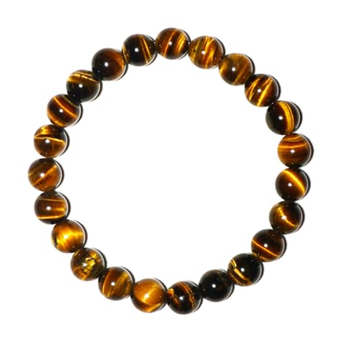mm Tigerauge-Armband – Goldbraun, Solarplexus-Chakra, Wohlstand/Schutz, passend für Handgelenke mit 6,5–7,5 Zoll Umfang, handgefertigt mit Perlenset von generic